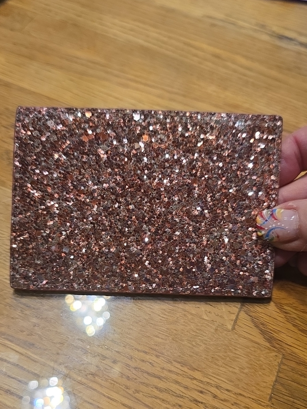 Kate Spade Glitter Clutch Wallet - Rose Gold Sparkle